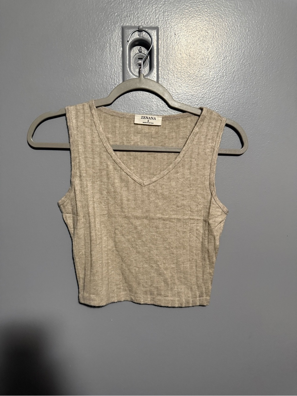 Zenana Ribbed V-Neck Crop Tank Bundle | 3-Pack | White • Black • Ash Mocha - Picture 4 of 7